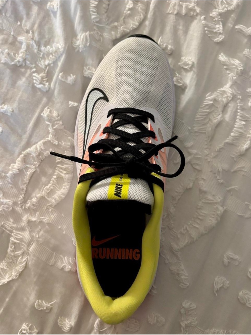 Nike Women's Running Shoes - White/Coral/Neon Yellow - Picture 3 of 5